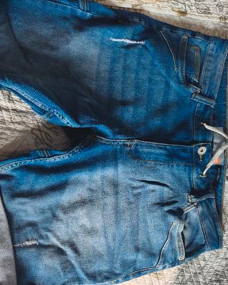 Shorts Bermuda in Jeans Denim con Coulisse