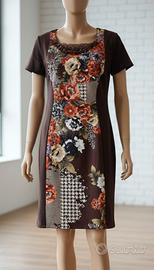 Abito tubino floreale Made in Italy Elegante  L/XL