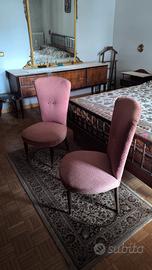 Coppia di poltroncine imbottite stile vintage