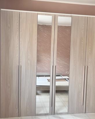 Armadio a 6 ante + Letto matrimoniale con rete