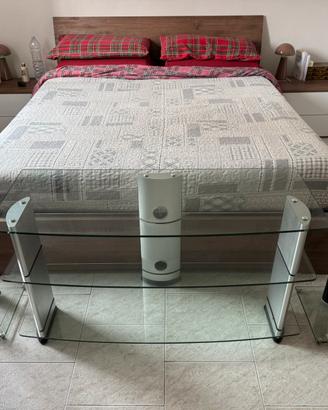 Movile porta Tv in vetro con colonne per casse