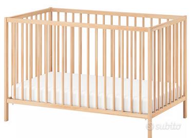 Lettino Ikea 60*120 in faggio con materasso