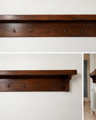 Coppia mensole appendiabiti in legno massello