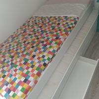 Letto singolo con secondo letto e 2 cassetti IKEA
