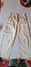 Pantaloni Baggy  Beige 
