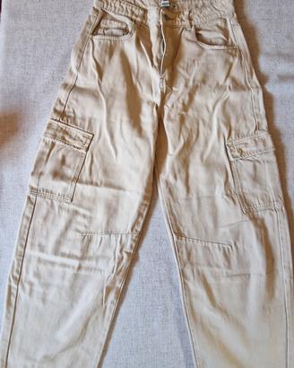 Pantaloni Baggy  Beige 