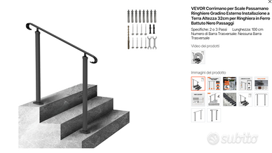 Corrimano nuovo tre Gradini da esterno