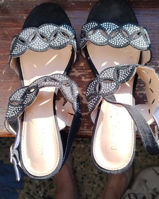 sandalo donna con tacco largo