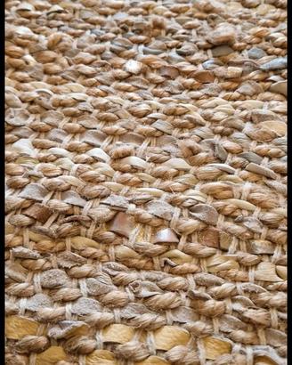 Tappeto Glitters Gold in juta, pelle e cotone 