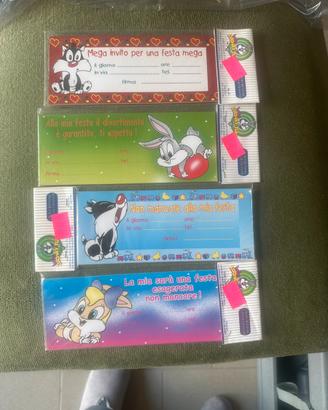 50 carnet di Inviti alla festa Looney Tunes