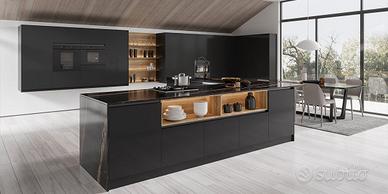 Cucina in Fenix opaco e top HPH | dimensioni 300 c