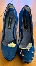 Décolleté scamosciate blu elettrico