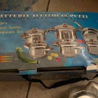 Set Batteria di Pentole in Acciaio Inox 12 Pezzi