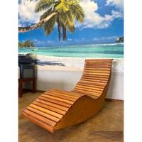 Lettino relax in legno resistente all’esterno