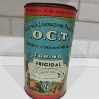 SCATOLA PUBBLICITARIA VINTAGE CILINDRO OCT TORINO 