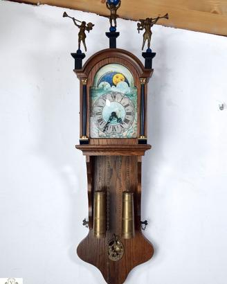 176378 Antico orologio pendolo olandese cn lunario