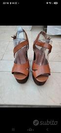 Zeppe da donna color cuoio n. 41 