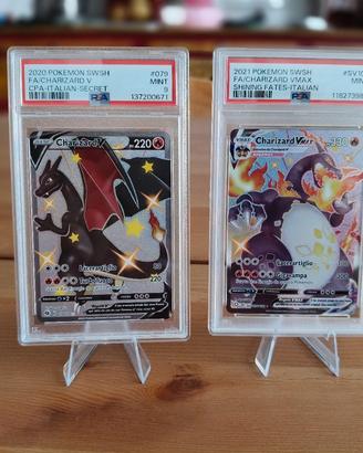 Charizard V e Charizard Vmax gradate PSA 9