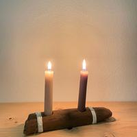 Porta candele in legno di recupero