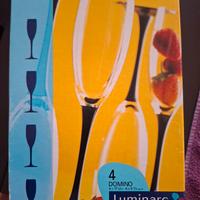 10 Bicchieri flute gambo nero