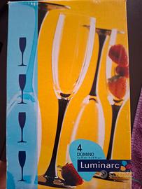 10 Bicchieri flute gambo nero