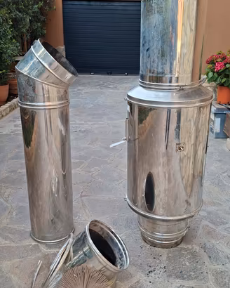 Canna fumaria passaggio tetto per camino a legna