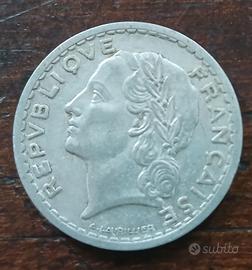moneta 5 franchi francesi 1946