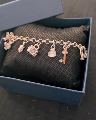 Bracciale in argento 925 con Charms e zirconi 