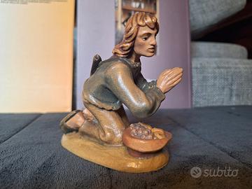 Presepe Pastore legno dipinto 