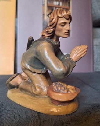 Presepe Pastore legno dipinto 