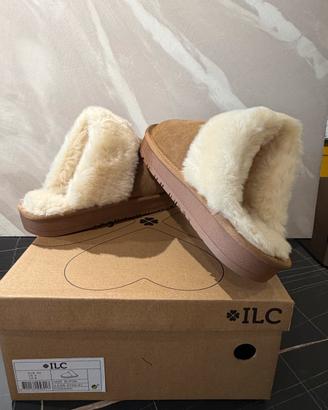Ciabatte pelose donna ILC cognac tg.42