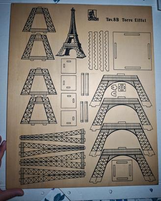 Amati Modello Traforo Legno Torre Eiffel 50x40cm