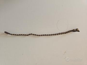 Bracciale vintage perline color bronzo regolabile