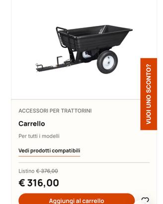 Carrello basculante per tratrorini