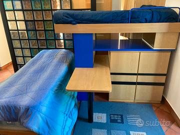 Cameretta frassino laccato blu