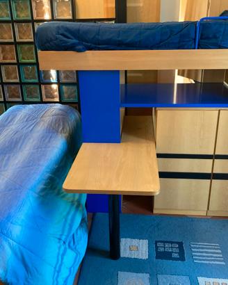 Cameretta frassino laccato blu