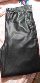 pantalone ecopelle vita alta 