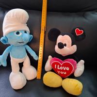 Peluche puffo e topolino