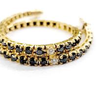 Bracciale Tennis Oro Giallo Diamanti Neri Bianchi