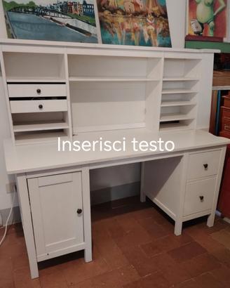 Scrivania helmes ikea con elemento superiore