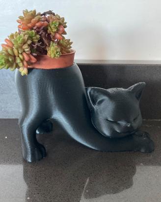 Vasetto decorativo Gattino nero 3D(no pianta)