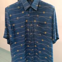 Camicia Uomo Maestrami Tg. L Vintage. Italy. Blu. 