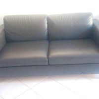 divano due posti nero in pelle