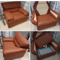 poltrona letto vintage singola, solida comoda