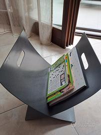 portariviste in ferro battuto grigio