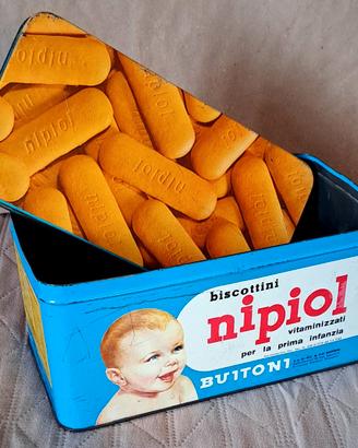 Scatola "BISCOTTINI NIPIOL" BUITONI - ANNI ' 60