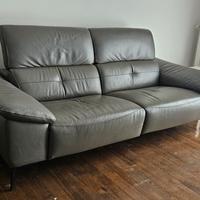 Divano vera pelle con movimento relax elettrico