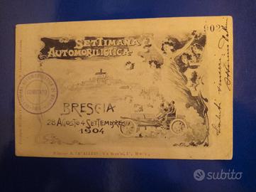 CARTOLINA *SETTIMANA  AUTOMOBILISTICA  BS   1904*