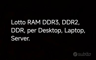 Lotto RAM DDR3, DDR2, DDR