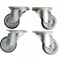 Set 4 Ruote per carrelli ø 80mm con piastra girevo